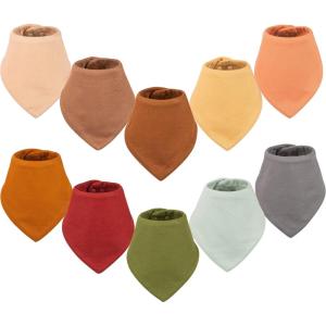 image:imageTiny Twinkle Bandana Scarf Bibs  Water Resistant and Absorbent Drool and Teething Baby BibsNeutral Set 10pack