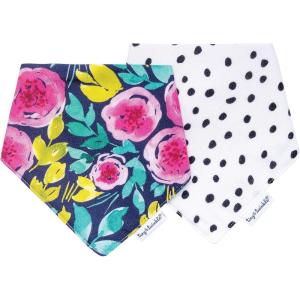 image:imageTiny Twinkle Bandana Scarf Bibs  Water Resistant and Absorbent Drool and Teething Baby BibsPeony 2 Pack