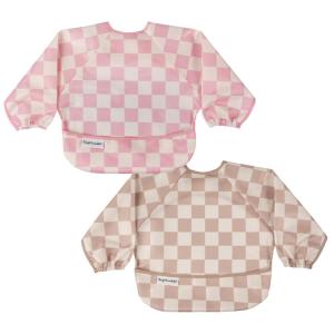 image:imageTiny Twinkle Long Sleeve Bib for Babies amp Toddlers  2Pack Waterproof Smock Bib for Eating  Machine Washable amp MessProof Feeding Essentials  Newborn Shower Gift Grey Indigo624MPink beige Checkers