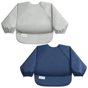 image:imageTiny Twinkle Long Sleeve Bib for Babies amp Toddlers  2Pack Waterproof Smock Bib for Eating  Machine Washable amp MessProof Feeding Essentials  Newborn Shower Gift Grey Indigo624MGrey Indigo