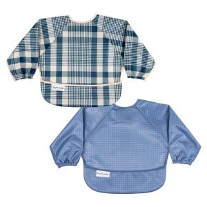 image:imageTiny Twinkle Long Sleeve Bib for Babies amp Toddlers  2Pack Waterproof Smock Bib for Eating  Machine Washable amp MessProof Feeding Essentials  Newborn Shower Gift Grey Indigo624MGingham grid