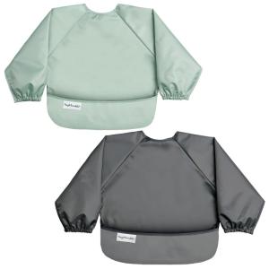 image:imageTiny Twinkle Long Sleeve Bib for Babies amp Toddlers  2Pack Waterproof Smock Bib for Eating  Machine Washable amp MessProof Feeding Essentials  Newborn Shower Gift Grey Indigo624MSage Charcoal
