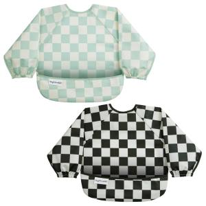 image:imageTiny Twinkle Long Sleeve Bib for Babies amp Toddlers  2Pack Waterproof Smock Bib for Eating  Machine Washable amp MessProof Feeding Essentials  Newborn Shower Gift Peach Terracotta624MBlack sage Checkers