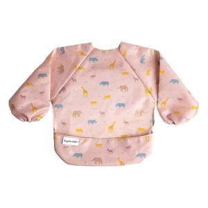 image:imageTiny Twinkle Long Sleeve Bib for Babies amp Toddlers  Waterproof Smock Bib for Eating  Machine Washable amp MessProof Feeding Essentials  Newborn Shower Gift Checkers Black 24YPetite Safari