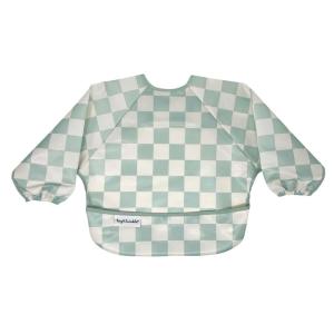image:imageTiny Twinkle Long Sleeve Bib for Babies amp Toddlers  Waterproof Smock Bib for Eating  Machine Washable amp MessProof Feeding Essentials  Newborn Shower Gift Checkers Black 24YCheckers Sage