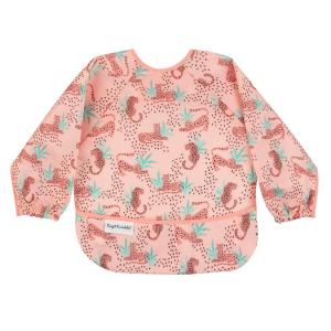 image:imageTiny Twinkle Long Sleeve Bib for Babies amp Toddlers  Waterproof Smock Bib for Eating  Machine Washable amp MessProof Feeding Essentials  Newborn Shower Gift Checkers Black 24YLeopard