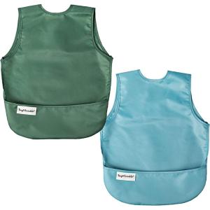 image:imageTiny Twinkle Mess Proof Baby Bibs  2 Pack Waterproof Toddler Bib for Eating  Baby Apron for Feeding Machine Washable Perfect Shower Gift Sand Cinnamon 24YSlate Olive