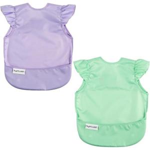 image:imageTiny Twinkle Mess Proof Baby Bibs  2 Pack Waterproof Toddler Bib for Eating  Baby Apron for Feeding Machine Washable Perfect Shower Gift Sand Cinnamon 24YMermaid