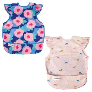 image:imageTiny Twinkle Mess Proof Baby Bibs  2 Pack Waterproof Toddler Bib for Eating  Baby Apron for Feeding Machine Washable Perfect Shower Gift Sand Cinnamon 24YBlue Floral unicorn