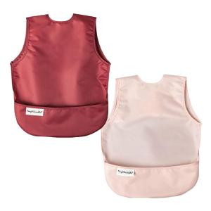 image:imageTiny Twinkle Mess Proof Baby Bibs  2 Pack Waterproof Toddler Bib for Eating  Baby Apron for Feeding Machine Washable Perfect Shower Gift Sand Cinnamon 24YRose Burgundy