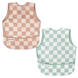 image:imageTiny Twinkle Mess Proof Baby Bibs  2 Pack Waterproof Toddler Bib for Eating  Baby Apron for Feeding Machine Washable Perfect Shower Gift Sand Cinnamon 24YBeige sage Checkers