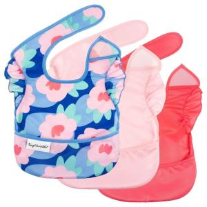 image:imageTiny Twinkle MessProof Baby Bibs for Eating  Waterproof Wipeable Toddler Bibs with CatchAll Pocket  Feeding Bibs for Girls amp Boys3 PackCowboy3pack Blue Floral