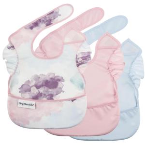 image:imageTiny Twinkle MessProof Baby Bibs for Eating  Waterproof Wipeable Toddler Bibs with CatchAll Pocket  Feeding Bibs for Girls amp Boys3 PackCowboy3pack Cotton Candy