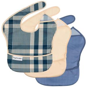 image:imageTiny Twinkle MessProof Baby Bibs for Eating  Waterproof Wipeable Toddler Bibs with CatchAll Pocket  Feeding Bibs for Girls amp Boys3 PackCowboy3pack Gingham grid