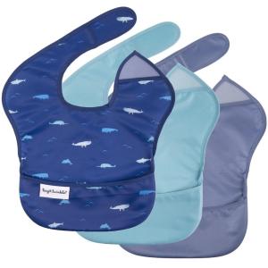 image:imageTiny Twinkle MessProof Baby Bibs for Eating  Waterproof Wipeable Toddler Bibs with CatchAll Pocket  Feeding Bibs for Girls amp Boys3 PackCowboy3pack Ocean Life