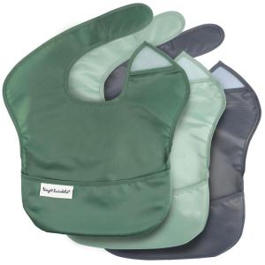 image:imageTiny Twinkle MessProof Baby Bibs for Eating  Waterproof Wipeable Toddler Bibs with CatchAll Pocket  Feeding Bibs for Girls amp Boys3 PackCowboy3pack Olive slate