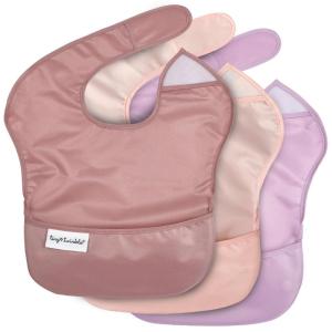 image:imageTiny Twinkle MessProof Baby Bibs for Eating  Waterproof Wipeable Toddler Bibs with CatchAll Pocket  Feeding Bibs for Girls amp Boys3 PackCowboy3pack Taupe  Rose