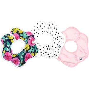 image:imageTiny Twinkle Roundabout Drool Bibs  360 Rotating Waterproof and Absorbent Teething Baby BibsPainted Peony 3pack