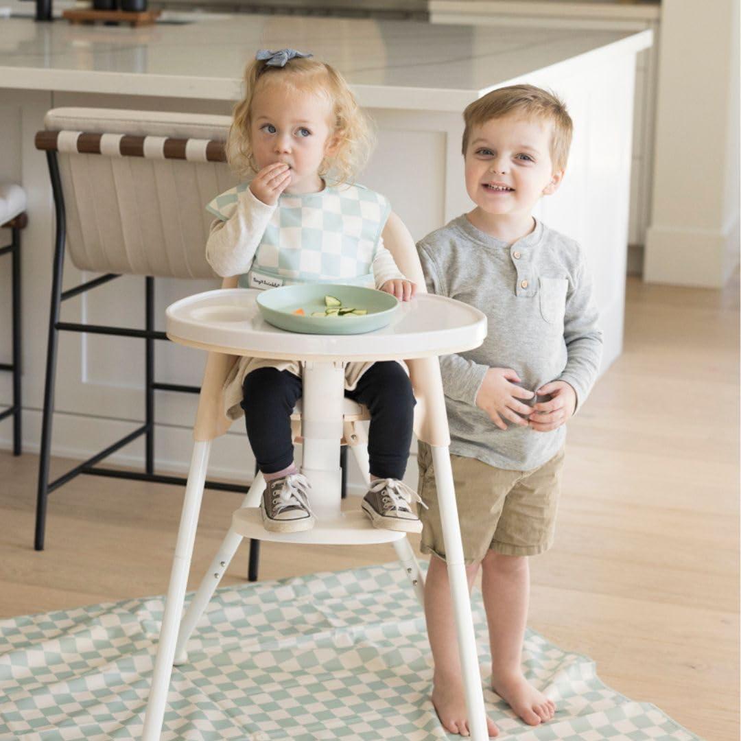 image:imageTiny Twinkle Splat Mat for Under High Chair or Table 44 x 44 Waterproof amp MessProof High Chair Mat for Baby Machine Washable for Mealtime or ArtBeige CheckersSage Checkers