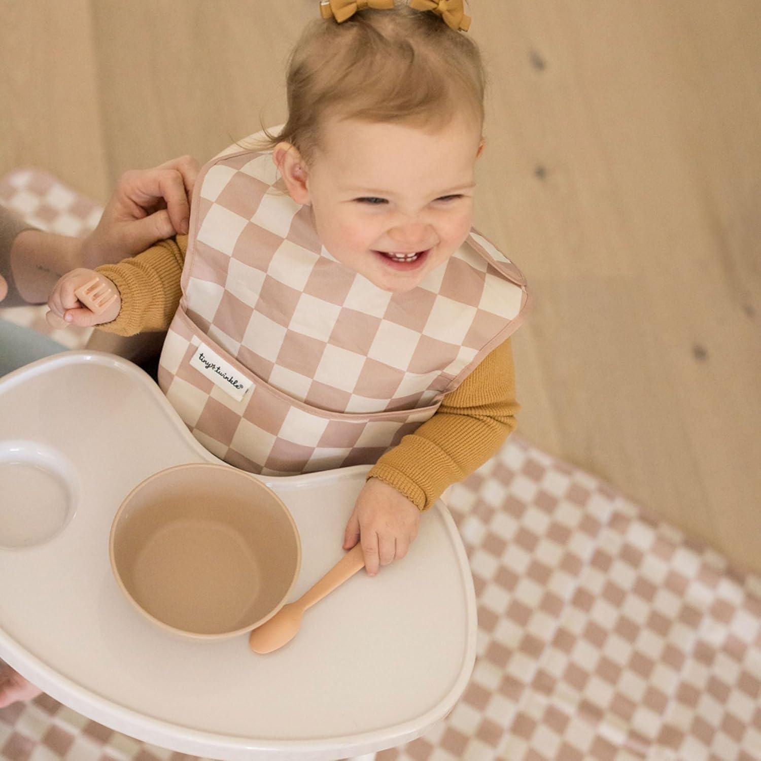 image:imageTiny Twinkle Splat Mat for Under High Chair or Table 44 x 44 Waterproof amp MessProof High Chair Mat for Baby Machine Washable for Mealtime or ArtBeige CheckersBeige Checkers