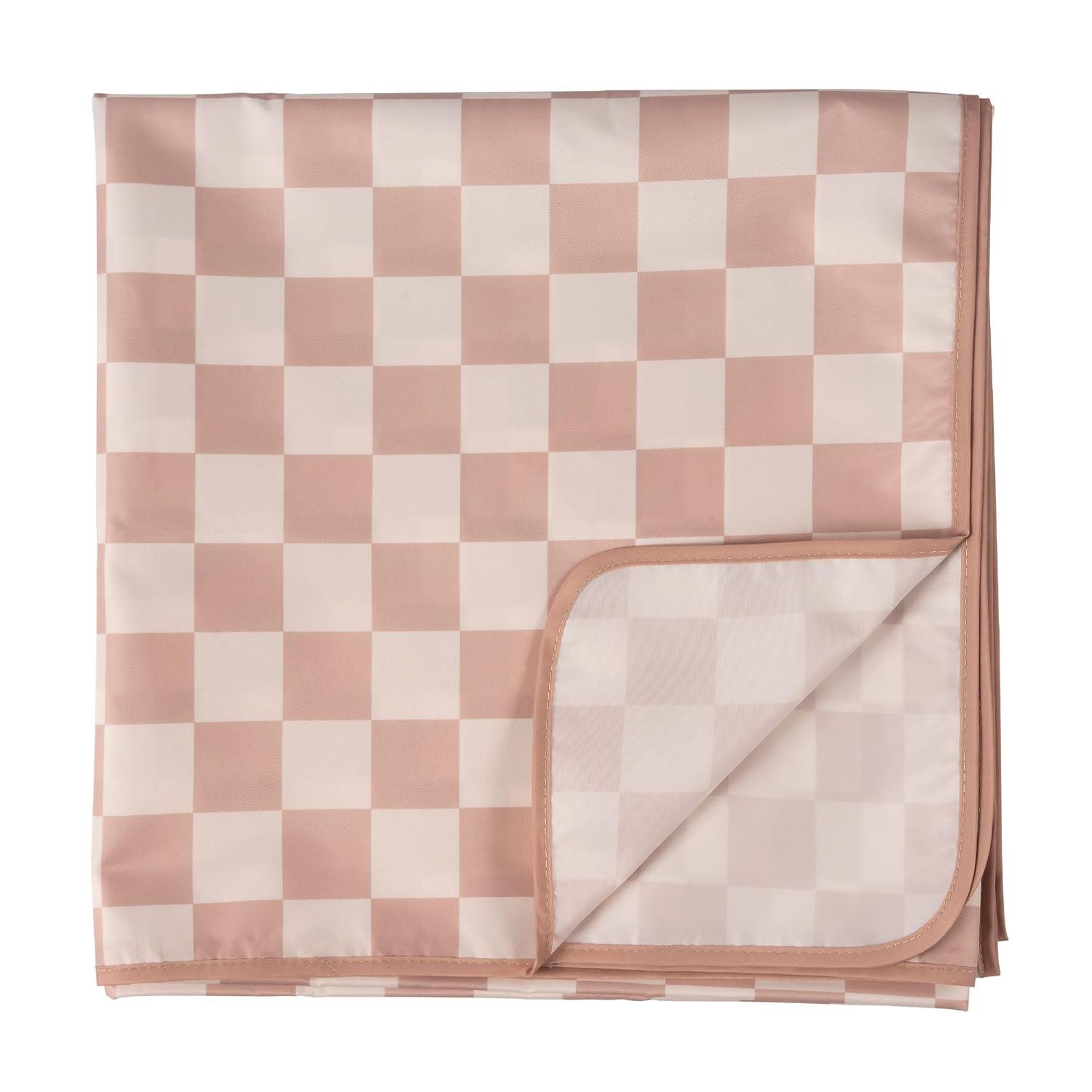 image:imageTiny Twinkle Splat Mat for Under High Chair or Table 44 x 44 Waterproof amp MessProof High Chair Mat for Baby Machine Washable for Mealtime or ArtBeige CheckersBeige Checkers