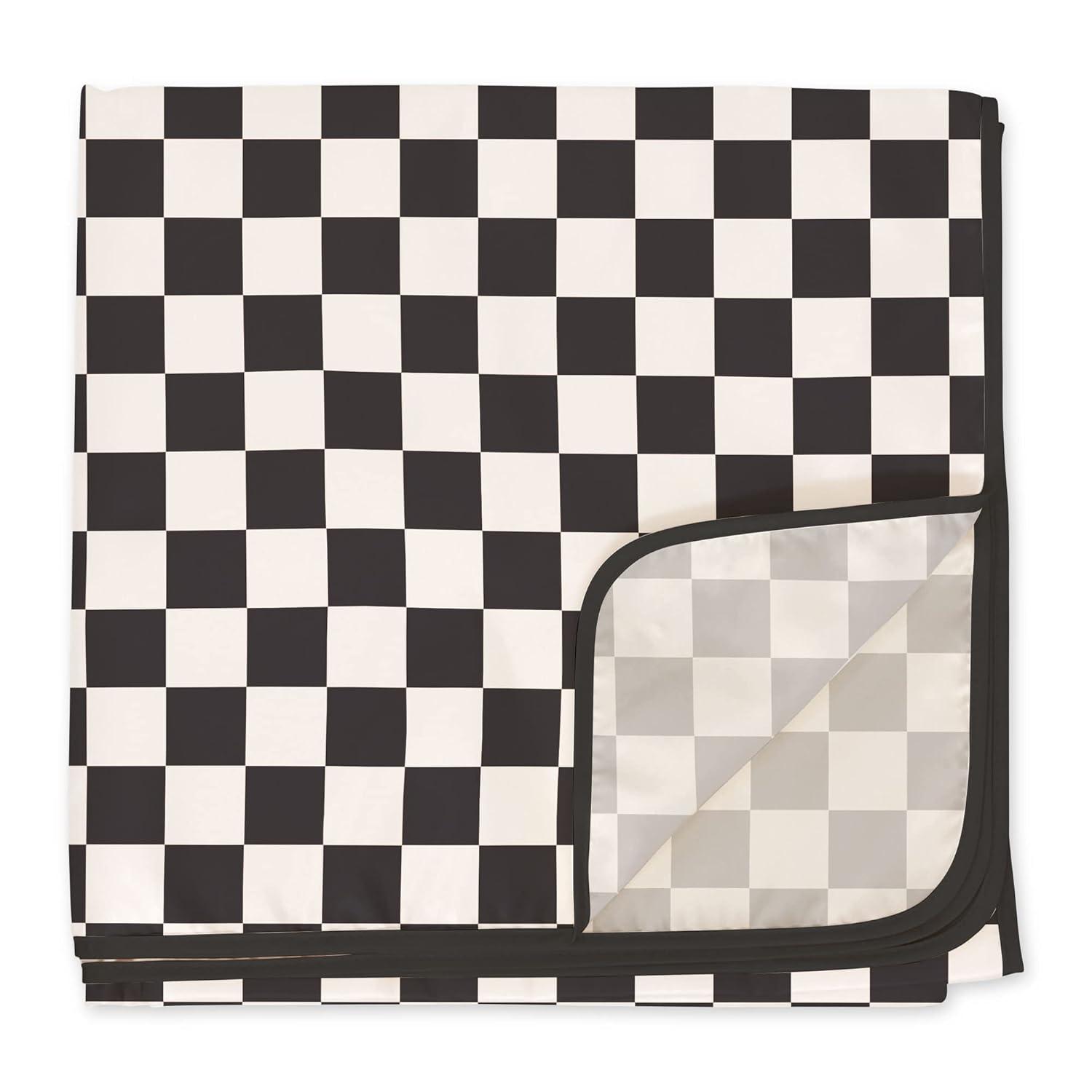 image:imageTiny Twinkle Splat Mat for Under High Chair or Table 44 x 44 Waterproof amp MessProof High Chair Mat for Baby Machine Washable for Mealtime or ArtBeige CheckersBlack Checkers
