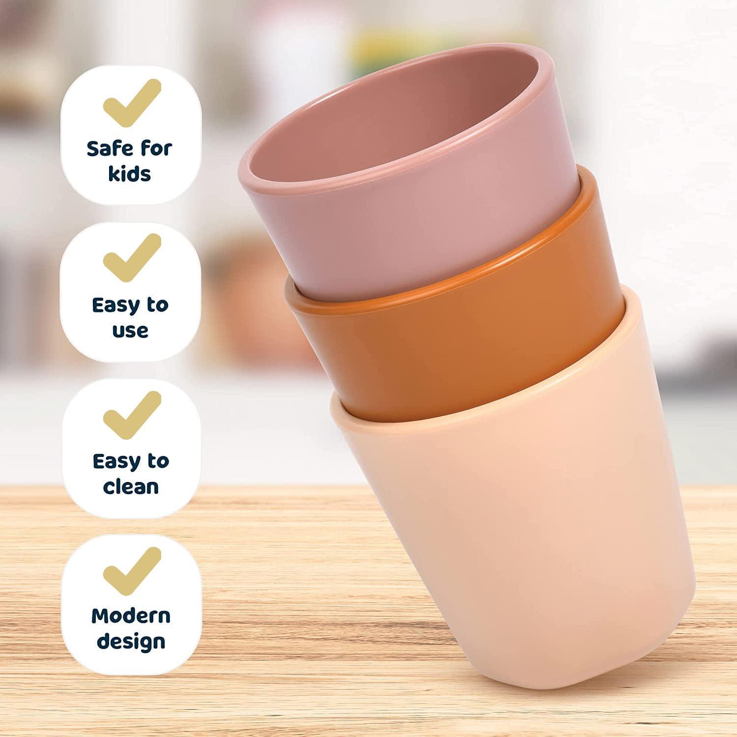 image:imageTiny Twinkle Tableware 3 Pack Cups Set BPAFree For Kids and Toddlers Polypropylene Plastic Tumblers Sand Cinnamon Taupe Cup