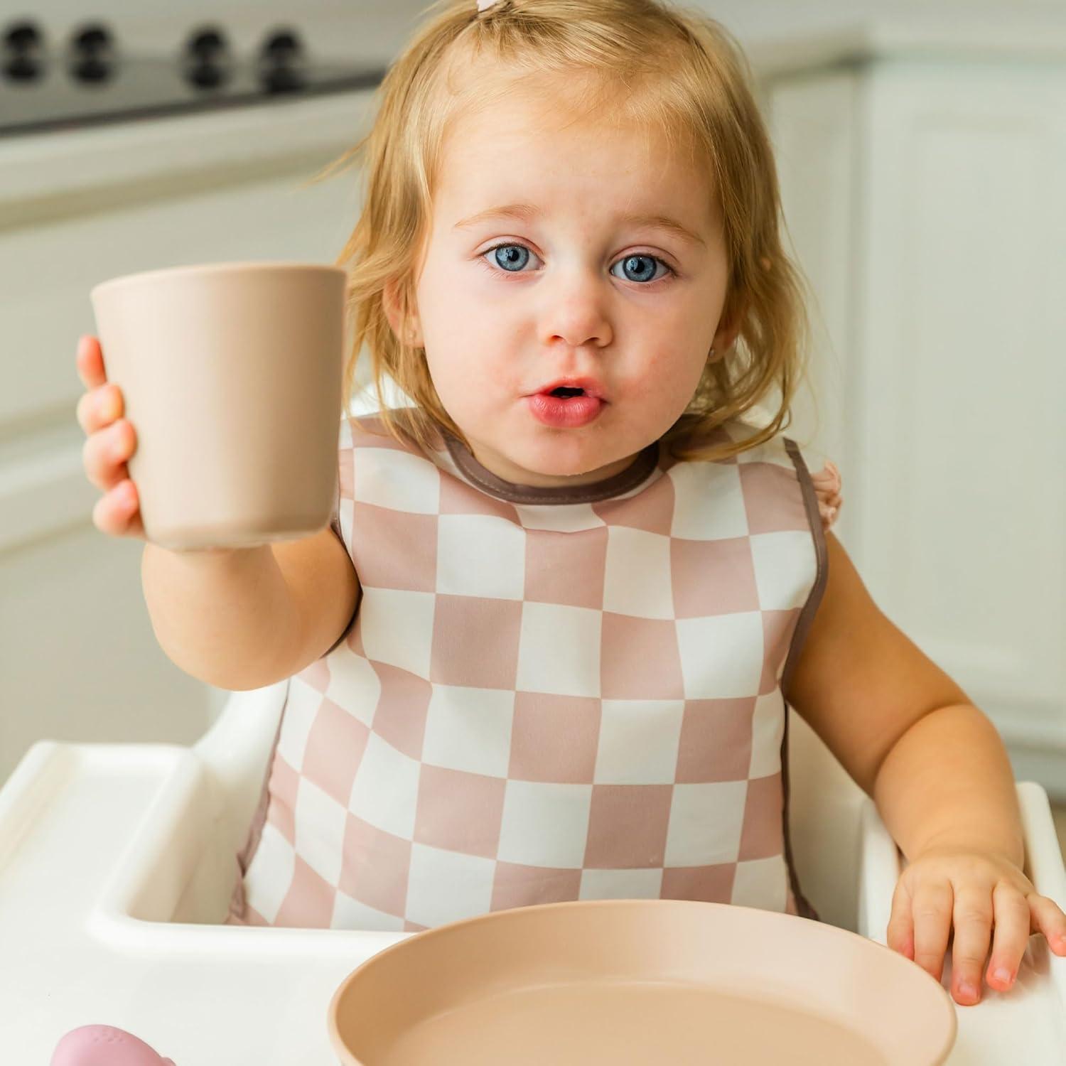 image:imageTiny Twinkle Tableware 3 Pack Cups Set BPAFree For Kids and Toddlers Polypropylene Plastic Tumblers Sand Cinnamon Taupe Cup