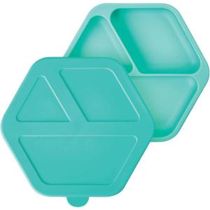 image:imageTiny Twinkle Silicone Suction Baby Plate Suction Grip Divided Dish for First Foods and SelfFeeding Toddlers Baby Led Weaning Supplies for Independent Eating Burgundy PlateMint Plate with Lid