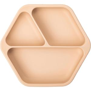 image:imageTiny Twinkle Silicone Suction Baby Plate Suction Grip Divided Dish for First Foods and SelfFeeding Toddlers Baby Led Weaning Supplies for Independent Eating Burgundy PlateSand Plate