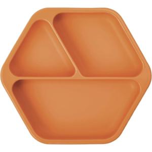image:imageTiny Twinkle Silicone Suction Baby Plate Suction Grip Divided Dish for First Foods and SelfFeeding Toddlers Baby Led Weaning Supplies for Independent Eating Burgundy PlateCinnamon Plate