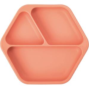 image:imageTiny Twinkle Silicone Suction Baby Plate Suction Grip Divided Dish for First Foods and SelfFeeding Toddlers Baby Led Weaning Supplies for Independent Eating Burgundy PlateCoral Plate