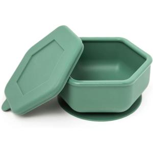 image:imageTiny Twinkle Silicone Suction Bowl with Lid for Baby and Toddler  100 Silicone  BPA Free  Microwave Safe  Suction Bowls For Baby Snack Containers For Toddlers CoralOlive