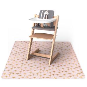 image:imageTiny Twinkle Splat Mat for Under High Chair or Table  44 x 44 Waterproof amp MessProof High Chair Mat for Baby Machine Washable for Mealtime or ArtBeige CheckersRoyal Palm