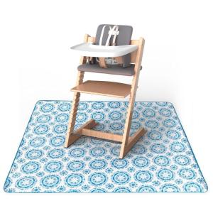 image:imageTiny Twinkle Splat Mat for Under High Chair or Table  44 x 44 Waterproof amp MessProof High Chair Mat for Baby Machine Washable for Mealtime or ArtBeige CheckersTie Dye