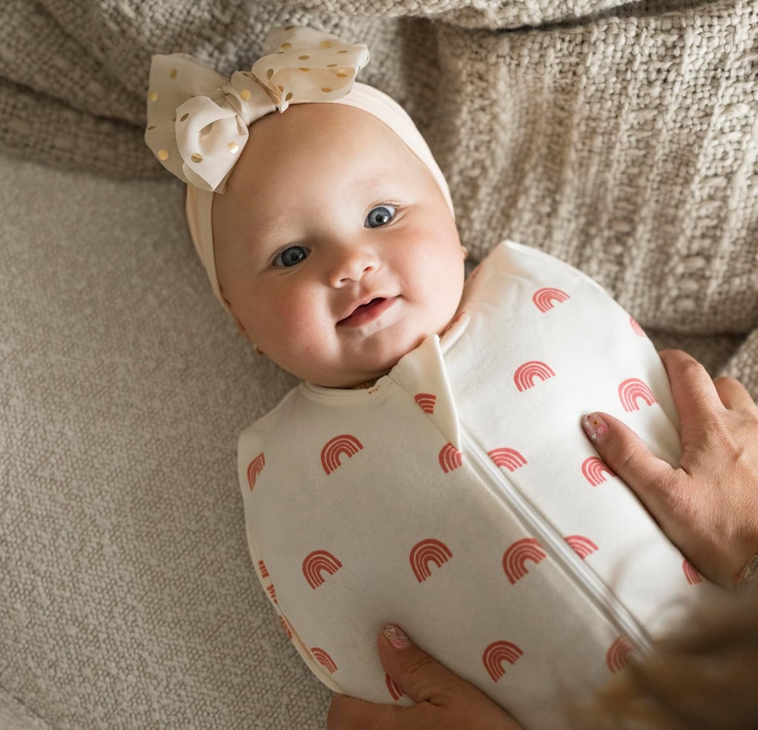 image:imageTiny Twinkle Baby Sleep Sack 612 Months 10 TOG Cotton amp Elastane Wearable Blanket Swaddle Transition MicroFleece Machine Washable OrchidRainbows