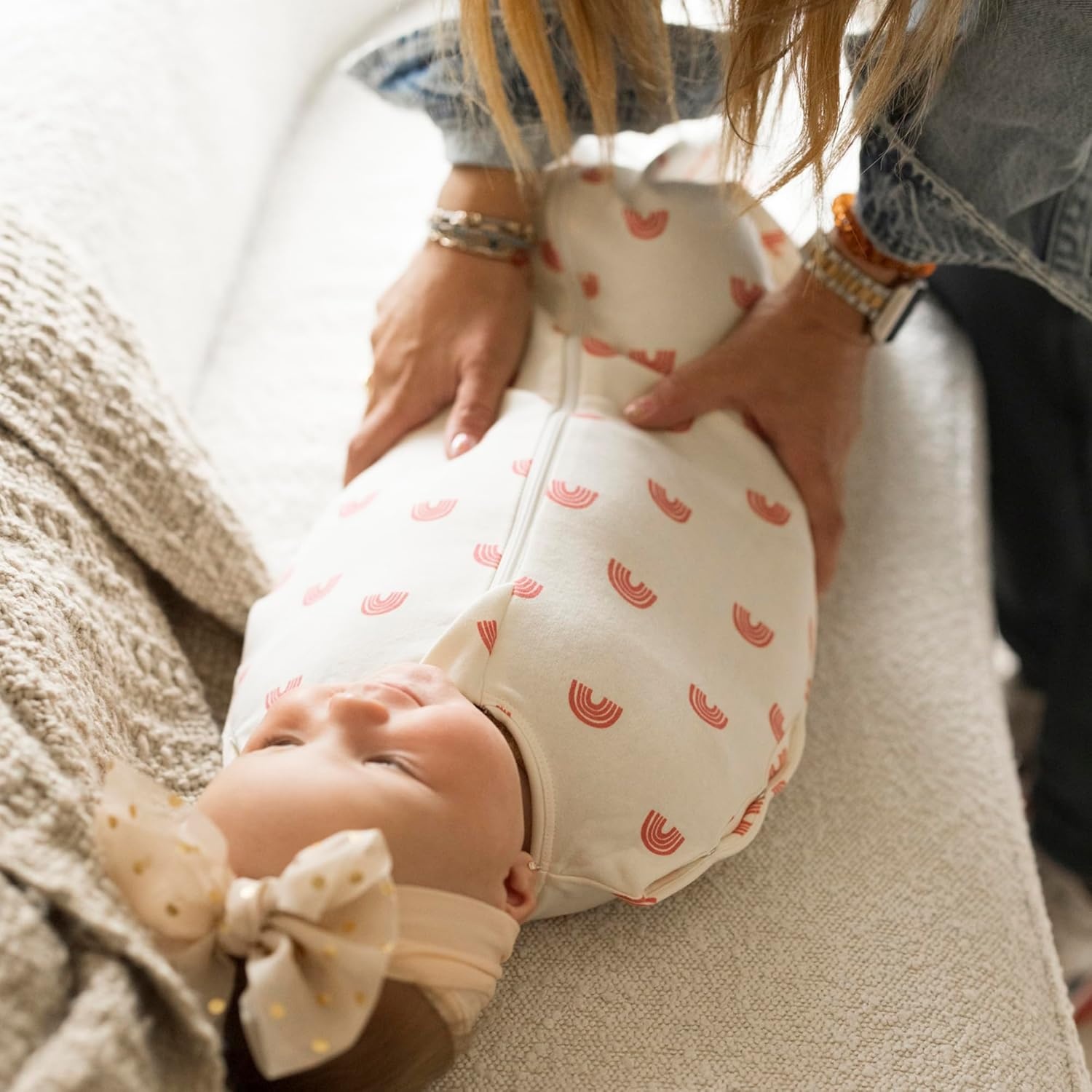 image:imageTiny Twinkle Baby Sleep Sack 612 Months 10 TOG Cotton amp Elastane Wearable Blanket Swaddle Transition MicroFleece Machine Washable OrchidRainbows