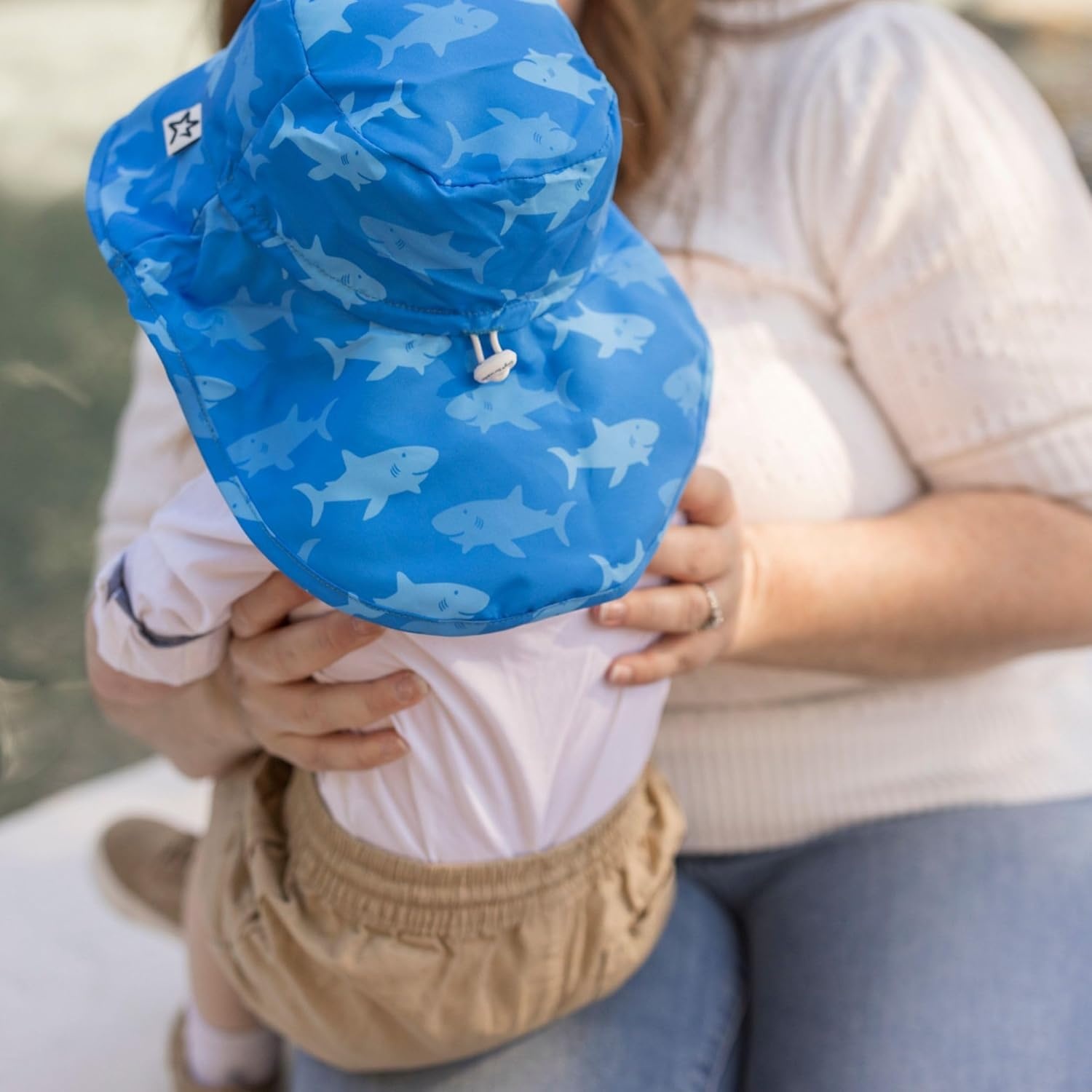 image:imageTiny Twinkle Protective Sun Hats with Flaps for Babies amp ToddlersLightweight QuickDry Hat for BeachampSwimHappy Sharks