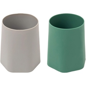 image:imageTiny Twinkle Silicone Baby Cup 2 Pack  Open Training Cup for Independent Drinking 4 oz Blue MintCupsOlive  Grey