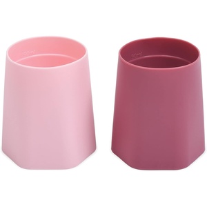 image:imageTiny Twinkle Silicone Baby Cup 2 Pack  Open Training Cup for Independent Drinking 4 oz Blue MintCupsPink  Burgundy