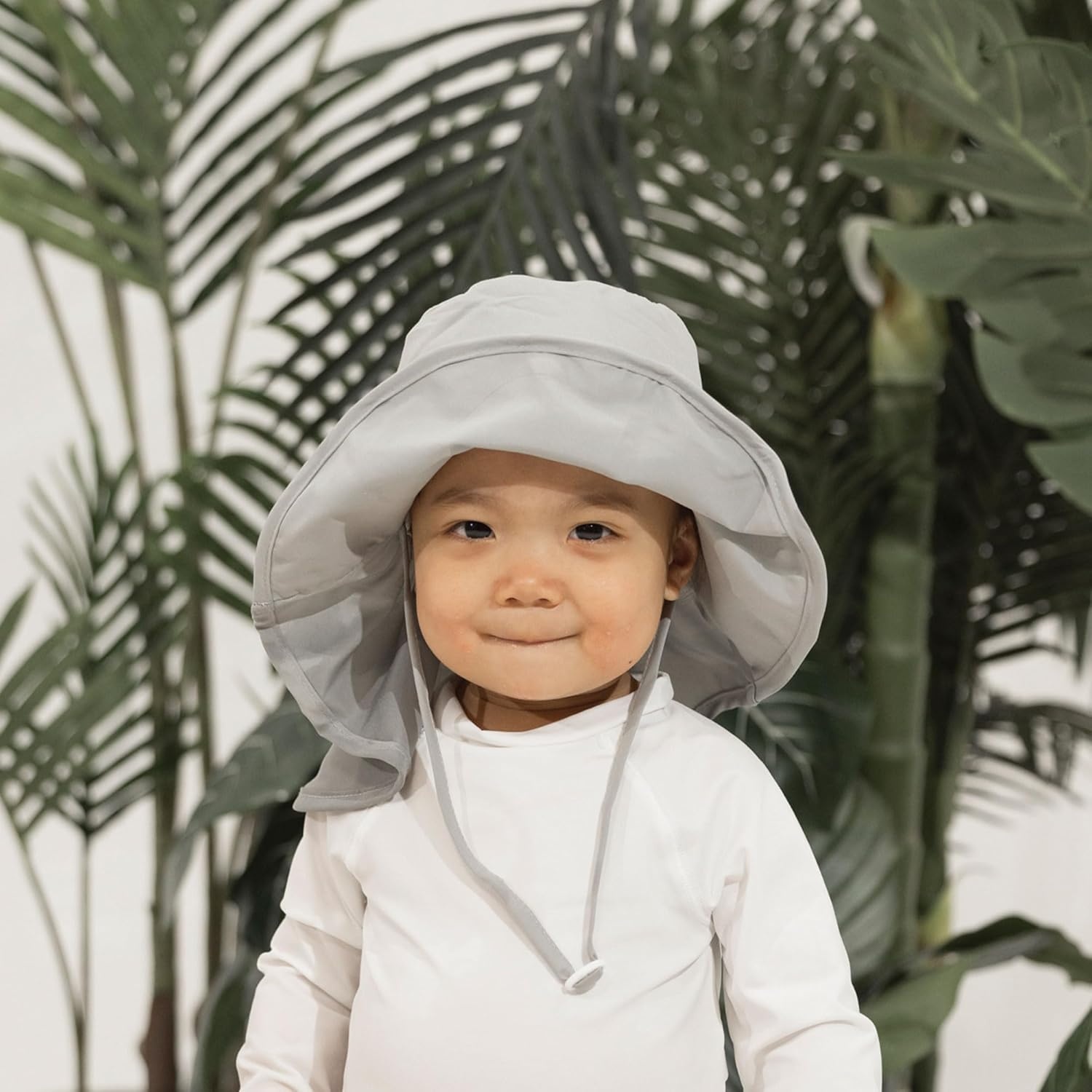 image:imageTiny Twinkle Sun Protection Baby Flap Hat with UPF 50 Sun Protection for Baby and Toddler Boys and Girls Gray