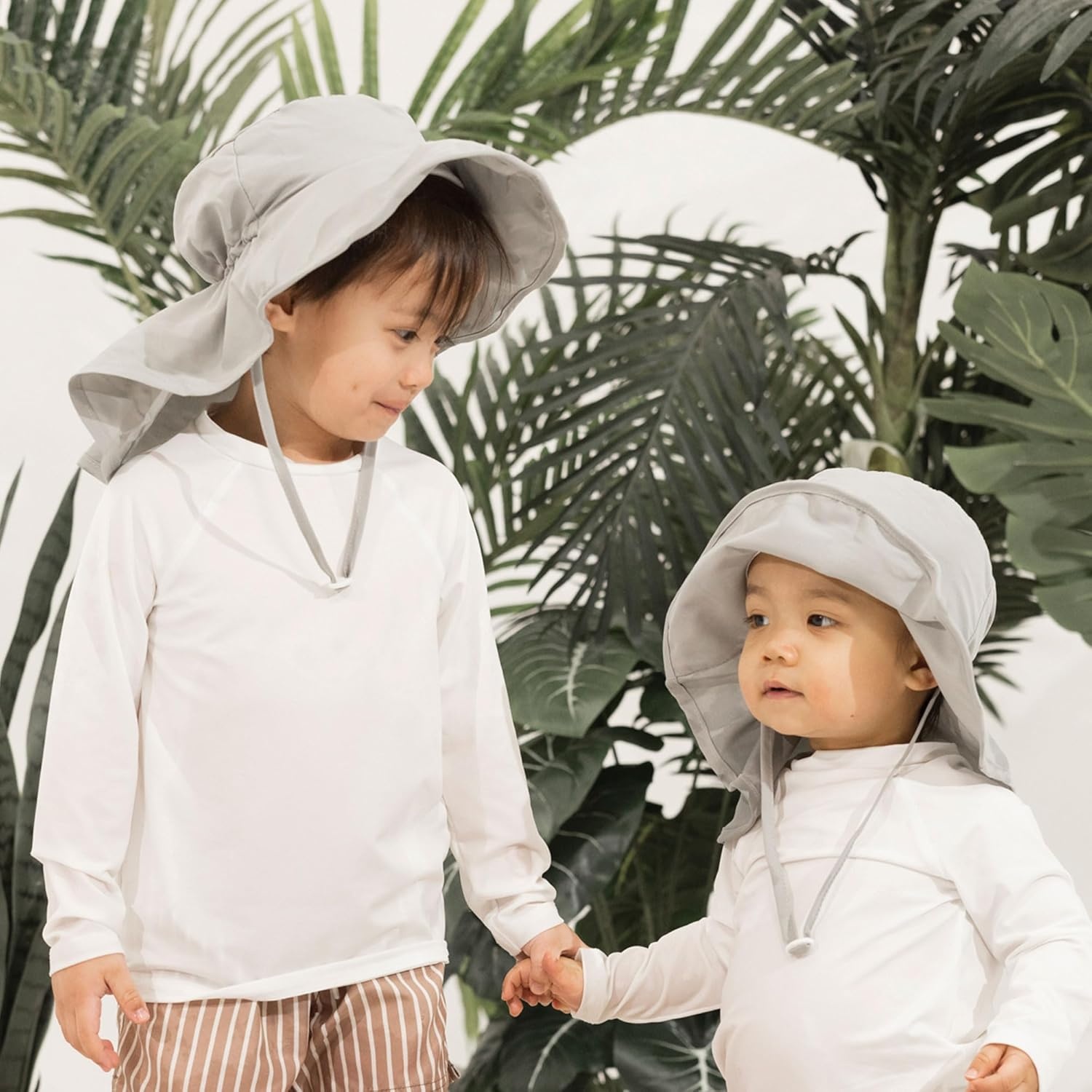 image:imageTiny Twinkle Sun Protection Baby Flap Hat with UPF 50 Sun Protection for Baby and Toddler Boys and Girls Gray