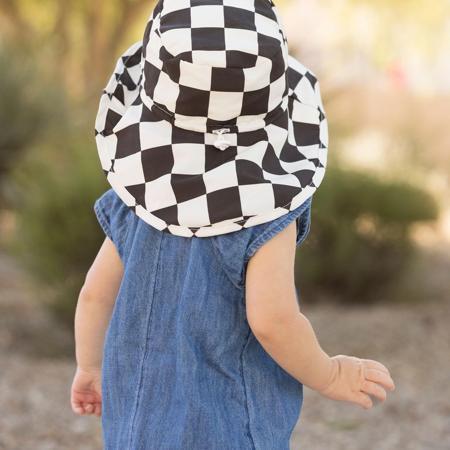 image:imageTiny Twinkle Sun Protection Baby Flap Hat with UPF 50 Sun Protection for Baby and Toddler Boys and GirlsBlack Checkers