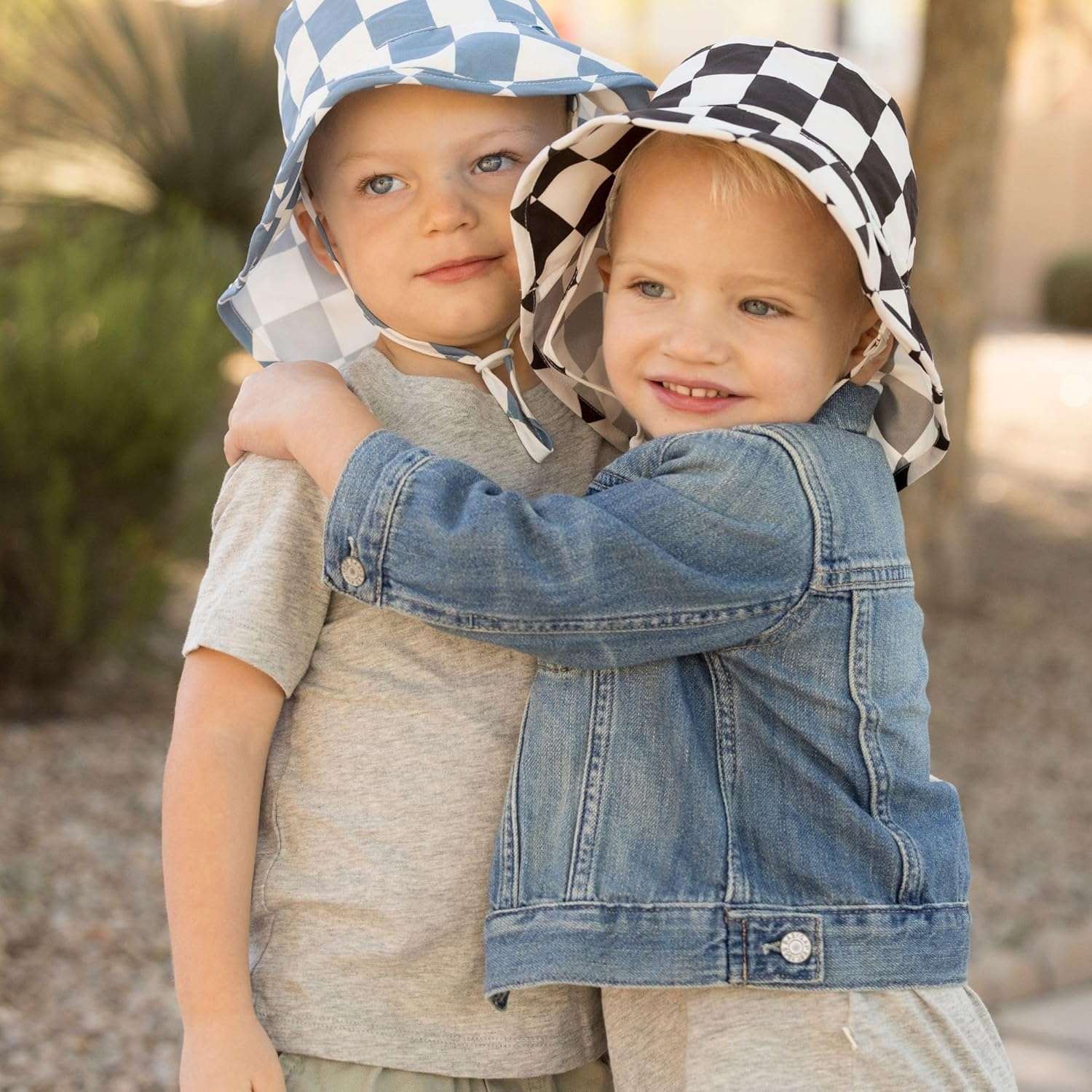 image:imageTiny Twinkle Sun Protection Baby Flap Hat with UPF 50 Sun Protection for Baby and Toddler Boys and GirlsBlack Checkers