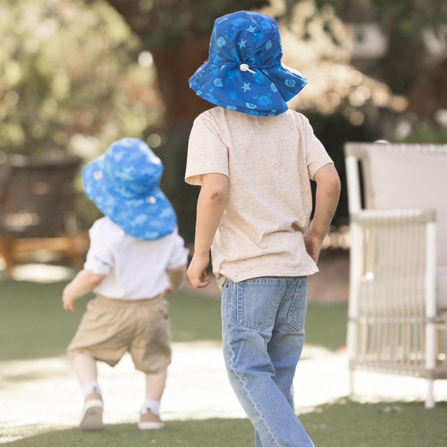 image:imageTiny Twinkle Sun Protection Baby Flap Hat with UPF 50 Sun Protection for Baby and Toddler Boys and GirlsBlue Crab918 Months