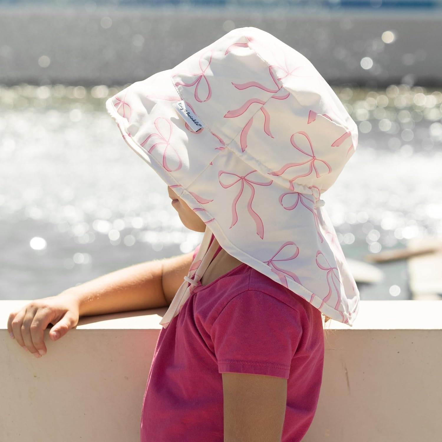 image:imageTiny Twinkle Sun Protection Baby Flap Hat with UPF 50 Sun Protection for Baby and Toddler Boys and GirlsBubblegum Bows
