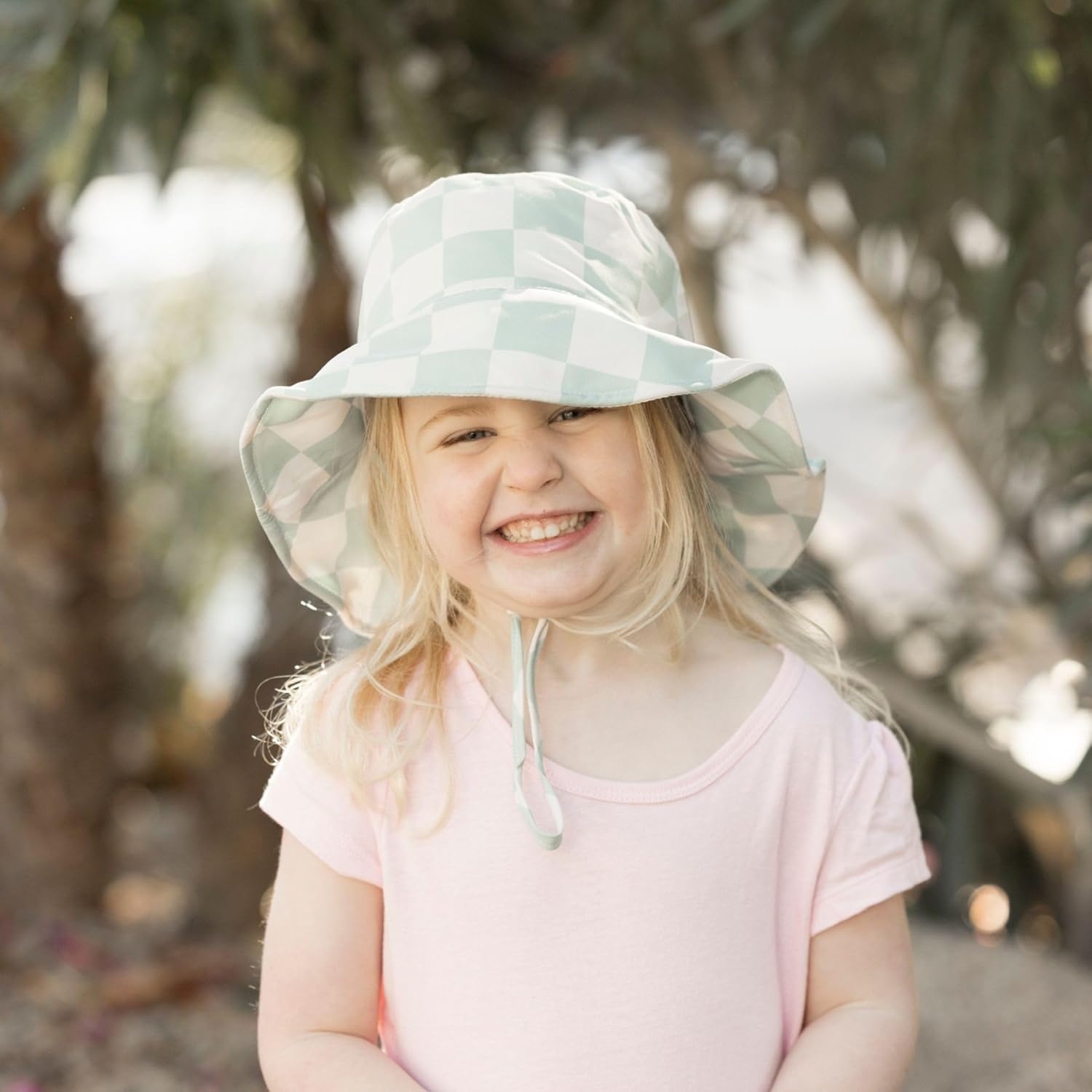 image:imageTiny Twinkle Sun Protection Baby Flap Hat with UPF 50 Sun Protection for Baby and Toddler Boys and GirlsSage Checkers