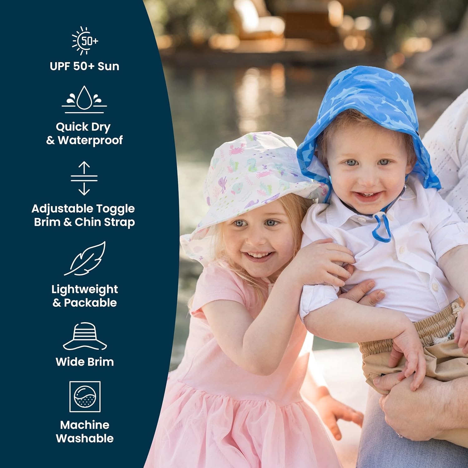 image:imageTiny Twinkle Sun Protection Baby Flap Hat with UPF 50 Sun Protection for Baby and Toddler Boys and GirlsSage Checkers