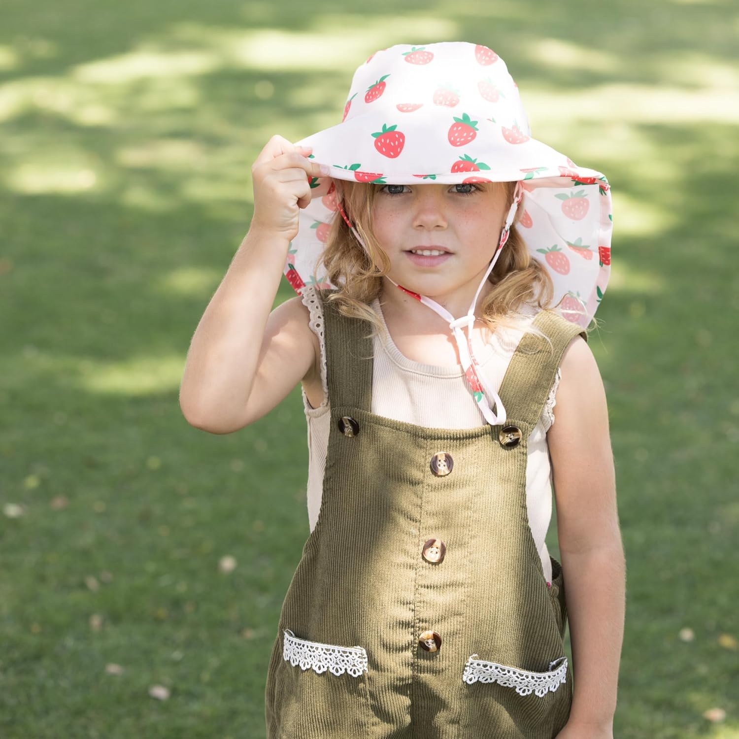 image:imageTiny Twinkle Sun Protection Baby Flap Hat with UPF 50 Sun Protection for Baby and Toddler Boys and GirlsStrawberries
