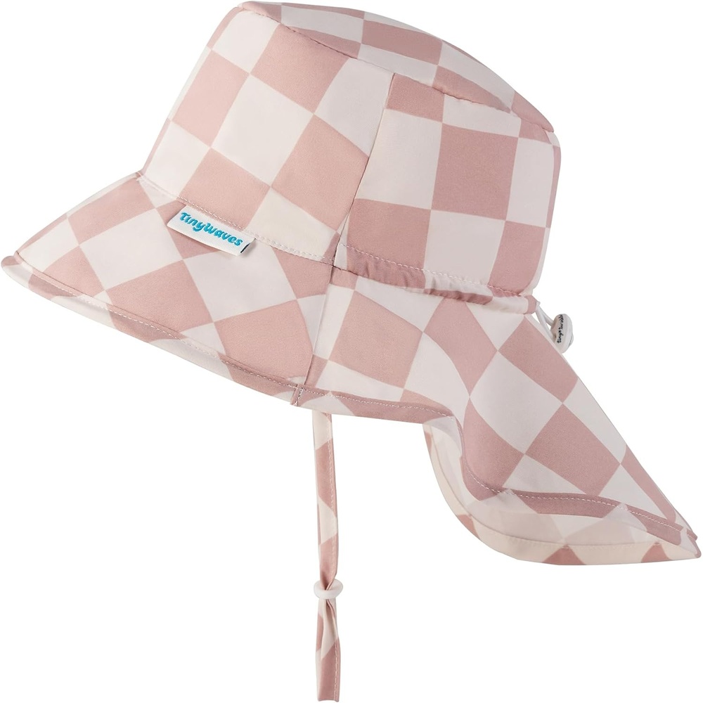 image:imageTiny Twinkle Sun Protection Baby Flap Hat with UPF 50 Sun Protection for Baby and Toddler Boys and GirlsBeige Checkers